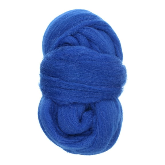 Uxcell Needle Felting Wool, 1.76oz Natural Fibre Wool Roving Yarn Wool Felting Supplies for DIY, Sapphire Blue