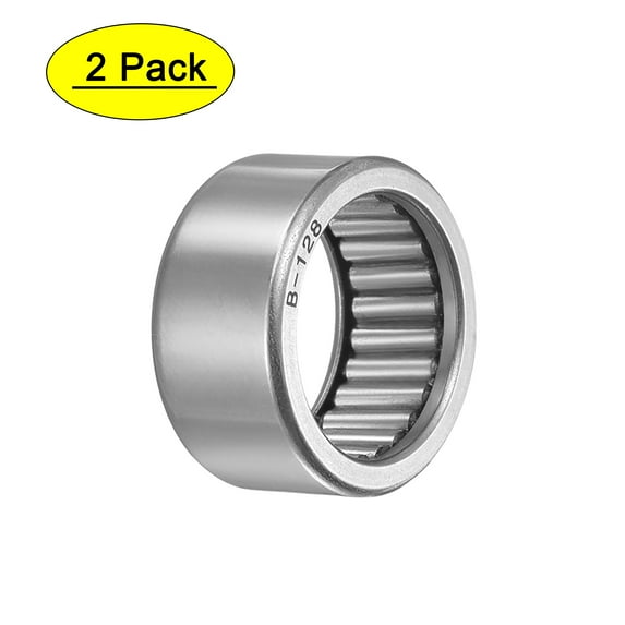 Uxcell Needle Roller Bearings Open End Full Complement Drawn Cup Chromium Steel Silver Tone 2pcs B128