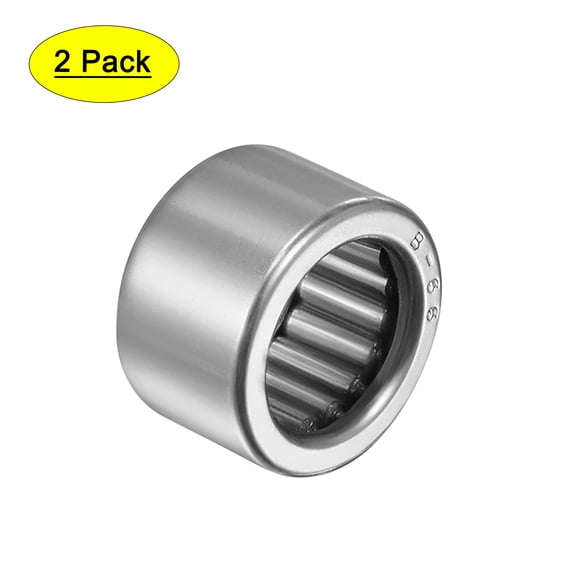 Uxcell Needle Roller Bearings Open End Full Complement Drawn Cup Chromium Steel Silver Tone 2pcs B66
