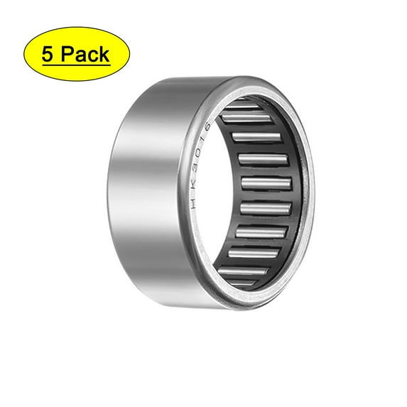Uxcell Needle Roller Bearings, Open End Stamping Steel Drawn Cup, Metric 30mm x37mm x16mm / 1.18" x 1.46" x 0.63"