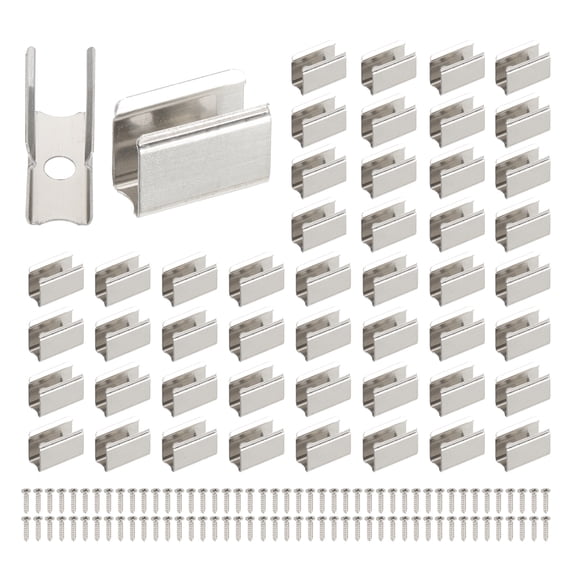Uxcell Neon Rope Light Mounting Bracket, 70pcs Stainless Steel Fixing Clip Holder Clamp for 6x12mm LED Strip