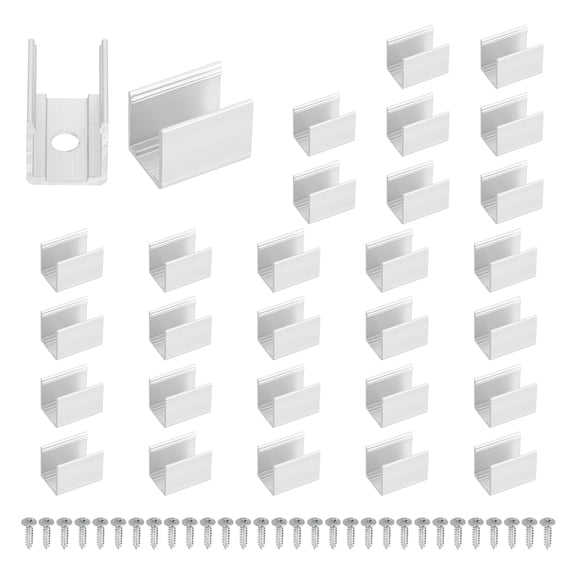Uxcell Neon Rope Light Mounting Brackets, 50 Pcs Neon LED Lights Aluminum Install Fixing Clips Accessories for 10x18mm Silicone Neon Signs Flex Strip Lighting DIY