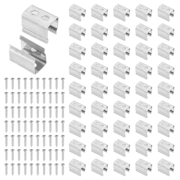 Uxcell Neon Rope Light Mounting Brackets, 70 Pcs Neon LED Lights Stainless Steel Install Fixing Clips Accessories for 4.6-5.7mm Silicone Neon Sign Flex Strip Lighting