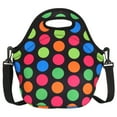 thumbnail image 1 of Uxcell Neoprene Lunch Tote Bag with Shoulder Strap, Large Multicolor Circle Pattern, 1 of 6