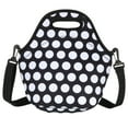 thumbnail image 1 of Uxcell Neoprene Lunch Tote Bag with Shoulder Strap, White Circle Pattern, 1 of 6