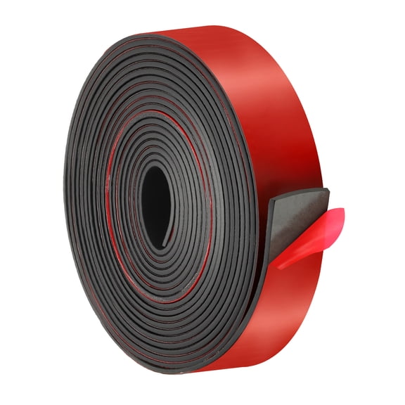 Uxcell Neoprene Rubber Strips 2" Wide x 1/16" Thick x 20' Long, Self Adhesive Rubber Sheet