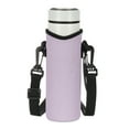 thumbnail image 1 of Uxcell Neoprene Water Bottle Sleeve with Strap, 40 oz Insulated Water Glass Bottle Carrier Bag Diamond Grid Collapsible Drink Bottle Sleeve Cover Holder with Handle, Purple, 1 of 7