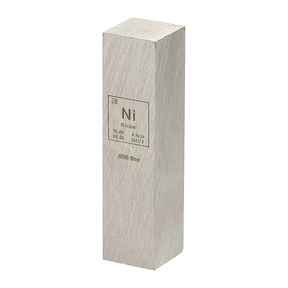 Uxcell Nickel Cube, 0.5x2" Ni Density Stick High Density Element Rod Unique Metal Cube Periodic Table of Elements Collections Lab Experiment Teacher Scientific Classes, Square