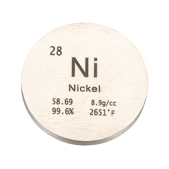 Uxcell Nickel Disc, 0.8 inch Ni Density Circle Sheets Plates High Density Element Cube Unique Metal Periodic Table for Collections Lab Experiment Chemistry Teacher Scientific