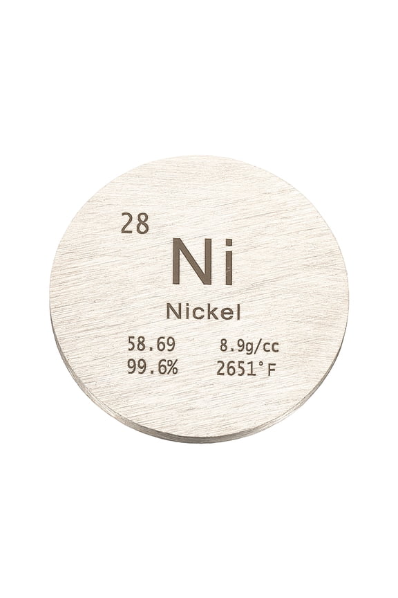 Nickel Disc, 1.2 inch Ni Density Circle Sheets Plates High Density Element Cube Unique Metal Periodic Table for Collections Lab Experiment Chemistry Teacher Scientific