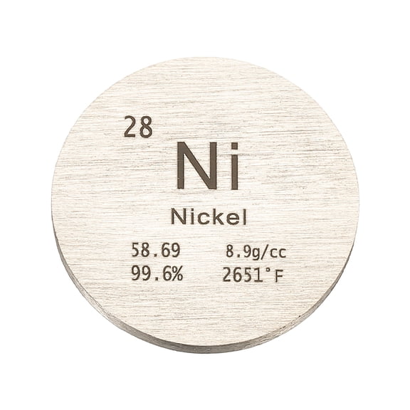 Uxcell Nickel Disc, 1 inch Ni Density Circle Sheets Plates High Density Element Cube Unique Metal Periodic Table for Collections Lab Experiment Chemistry Teacher Scientific
