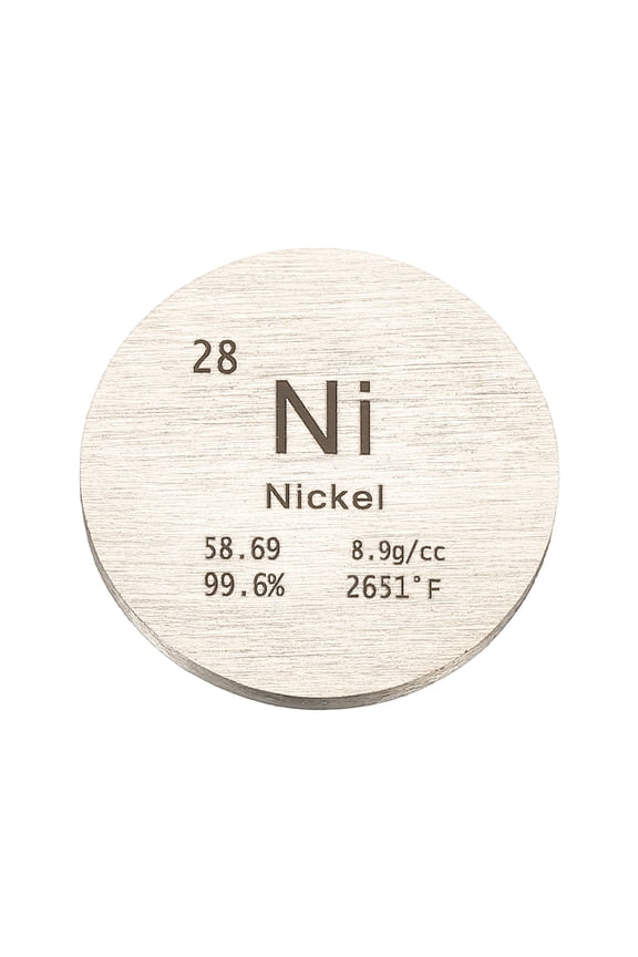 Nickel Disc, 1 inch Ni Density Circle Sheets Plates High Density Element Cube Unique Metal Periodic Table for Collections Lab Experiment Chemistry Teacher Scientific