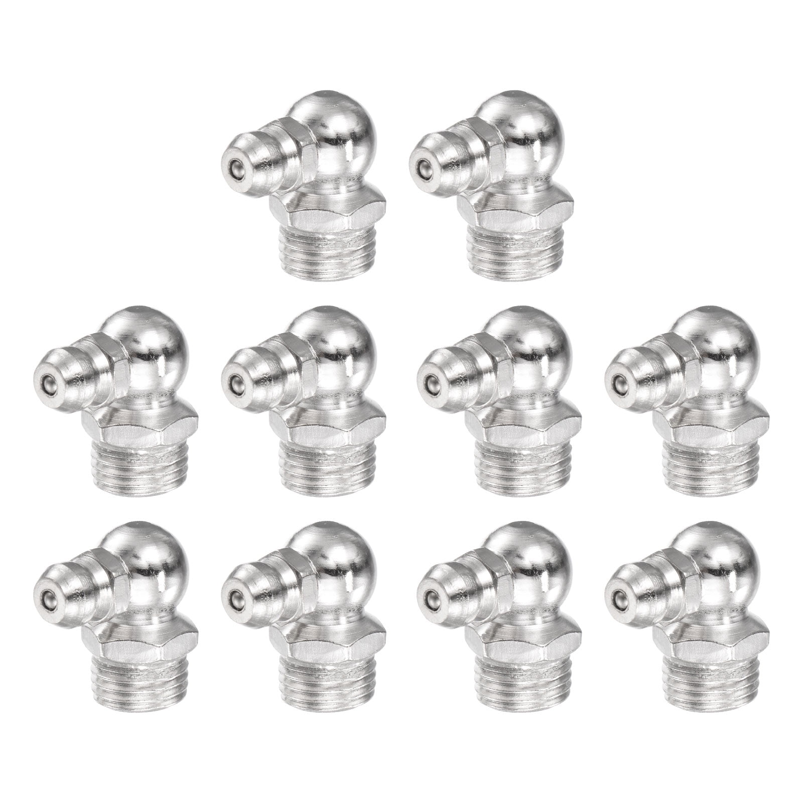 4 Pcs Brass M10 X 1mm Thread 90 Degree Angle Grease Zerk Nipple Fitting For Car