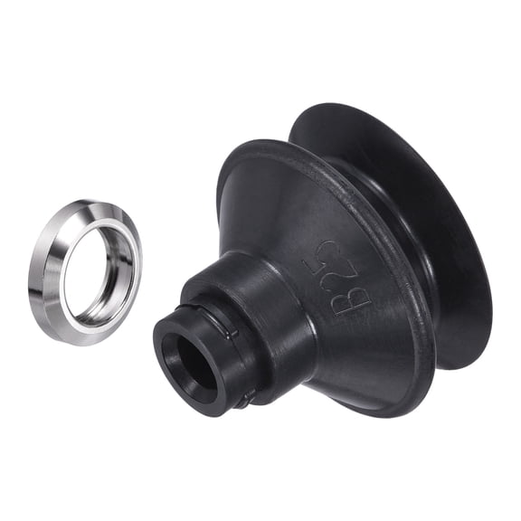 Uxcell Nitrile Rubber Bellows 4mm ID x 27mm OD Vacuum Suction Cup with Gasket Black