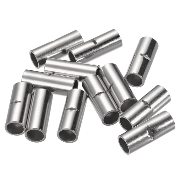 Uxcell Non-Insulated Butt Crimp Terminals 4 AWG for Electrical Wire DIY Pack of 12