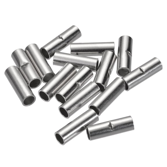 Uxcell Non-Insulated Butt Crimp Terminals 8 AWG for Electrical Wire DIY Pack of 15