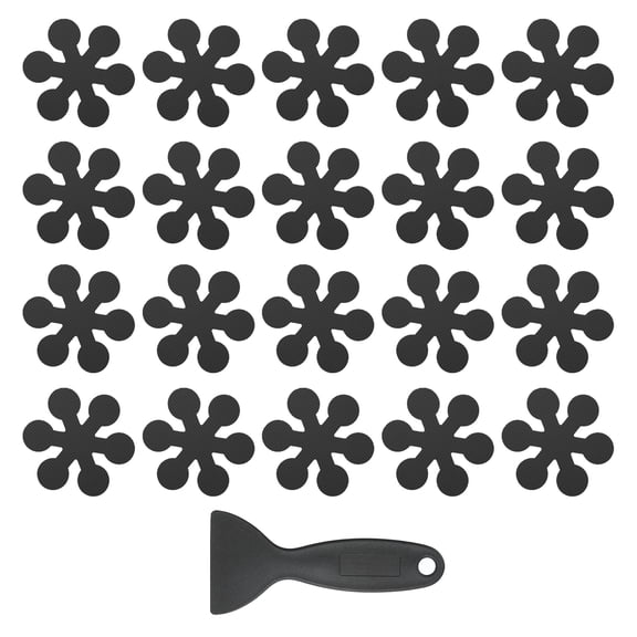 Uxcell Non Slip Bathtub Stickers, Anti Slip Shower Stickers with Scraper Bathroom Decals Snowflake Shape Cute Treads Black