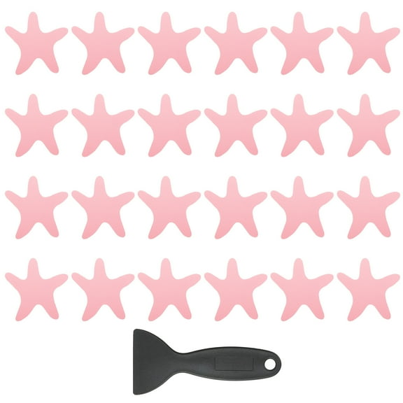 Uxcell Non Slip Bathtub Stickers, Anti Slip Shower Stickers with Scraper Bathroom Decals Star Shape Pink