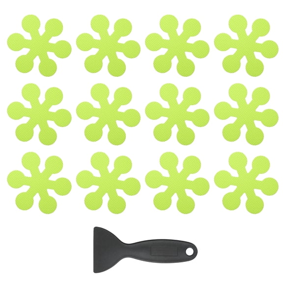Uxcell Non Slip Bathtub Stickers, Anti Slip Shower Stickers with Scraper Bathroom Shower Floor Decals Snowflake Shape Grass-Green