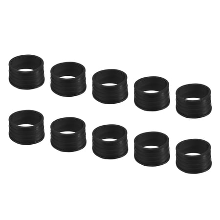 Uxcell Non Slip Rubber Badminton Racket Racquet Grip Band Fix Ring, Black 10 Pack