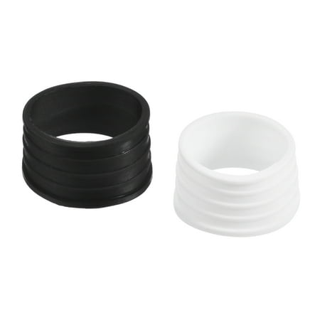 Uxcell Non Slip Rubber Badminton Racket Racquet Grip Band Fix Ring, Black/White 4 Pack