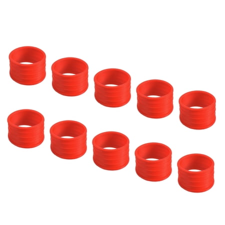 Uxcell Non Slip Rubber Badminton Racket Racquet Grip Band Fix Ring, Red 10 Pack