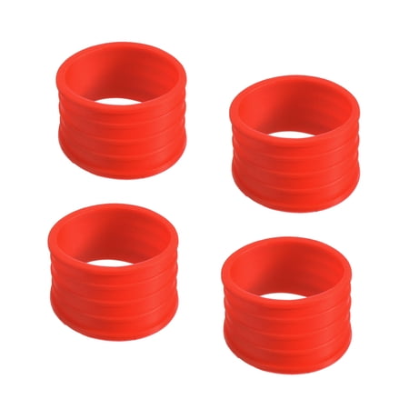 Uxcell Non Slip Rubber Badminton Racket Racquet Grip Band Fix Ring, Red 4 Pack