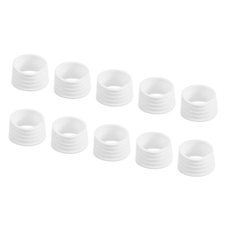 Uxcell Non Slip Rubber Badminton Racket Racquet Grip Band Fix Ring, White 10 Pack
