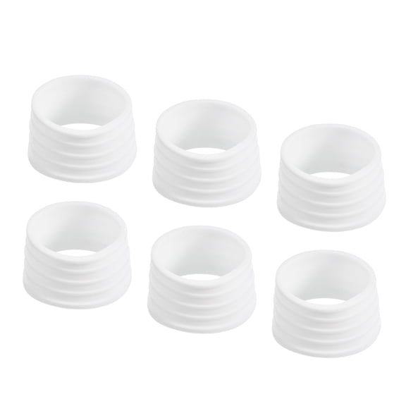 Uxcell Non Slip Rubber Badminton Racket Racquet Grip Band Fix Ring, White 6 Pack