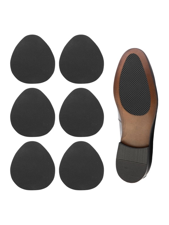 Non-Slip Shoe Pads, Adhesive Shoe Sole Protectors for Heels Anti-Slip Shoe Grips on Bottom of Shoes, Black 6 Pcs