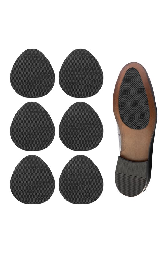 Non-Slip Shoe Pads, Adhesive Shoe Sole Protectors for Heels Anti-Slip Shoe Grips on Bottom of Shoes, Black 6 Pcs