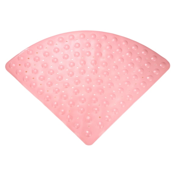 Uxcell Non Slip Shower Mat 21"x21" Triangle Shower Mats with Suction Cups, Pink