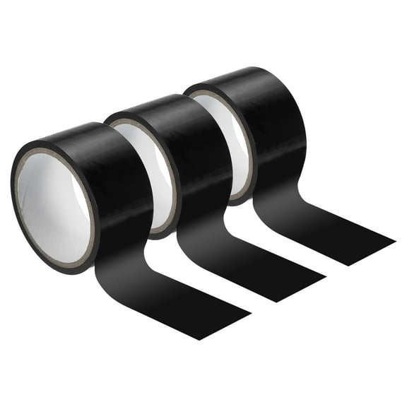 Uxcell Non Stick Static Tapes 2 in X 49 ft, 3 Roll Duct Tape No Glue Electrostatic Adsorption Tape, Black