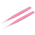 thumbnail image 1 of Uxcell Non-magnetic Straight Tip Tweezer Anti-static Precision Multifunctional Fuchsia 2Pcs, 1 of 5