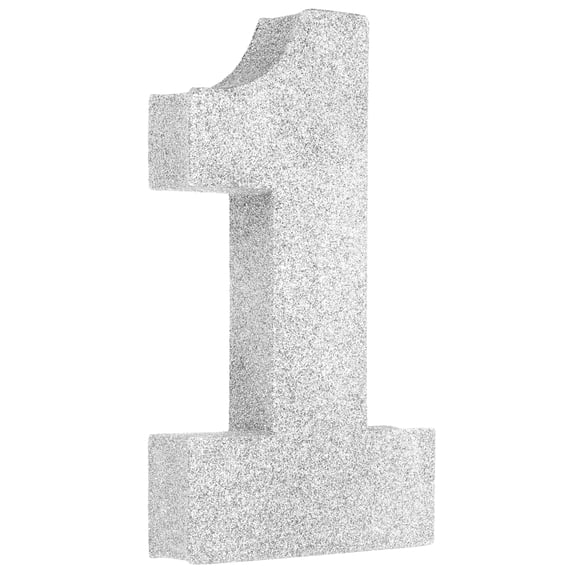 Uxcell Number 1 Glitter Number Birthday Decoration, 7.9" Glitter Number Centerpiece Decoration, Silver Numbers Anniversary Table Decorations for Birthday Celebrations Anniversary(4.3" L)