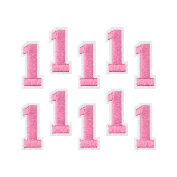 Uxcell Number Patches Embroidered Decorative Repair Patches Iron on Patches 1 Pink 2" Height for Clothing 10Pcs