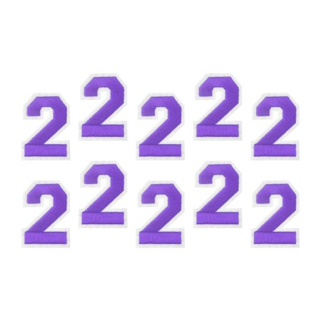 Uxcell Number Patches Embroidered Decorative Repair Patches Iron on Patches 2 Purple 2" Height for Clothing 10Pcs