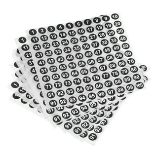 1 to 50 Number Stickers Number Label Self Adhesive Marked Sticker Black and  White, Pack of 10