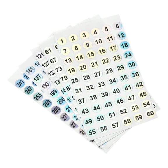 Uxcell Number Stickers, 1 to 300 Round Number Labels Reflective Sticker for Numbering Sorting, 20 Sheets