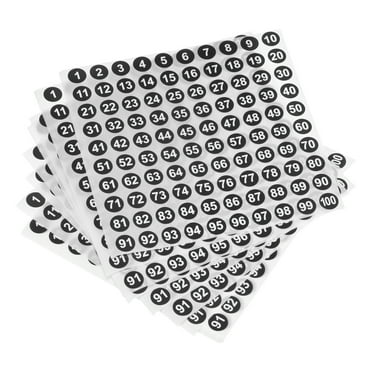 Uxcell Number Stickers Round Number Labels Vinyl Stickers for Sorting Boxes Lockers Black