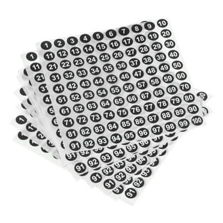 Uxcell 20 Sheets Number Stickers 1-100 Round Number Labels Vinyl Stickers for Sorting Boxes Lockers Black