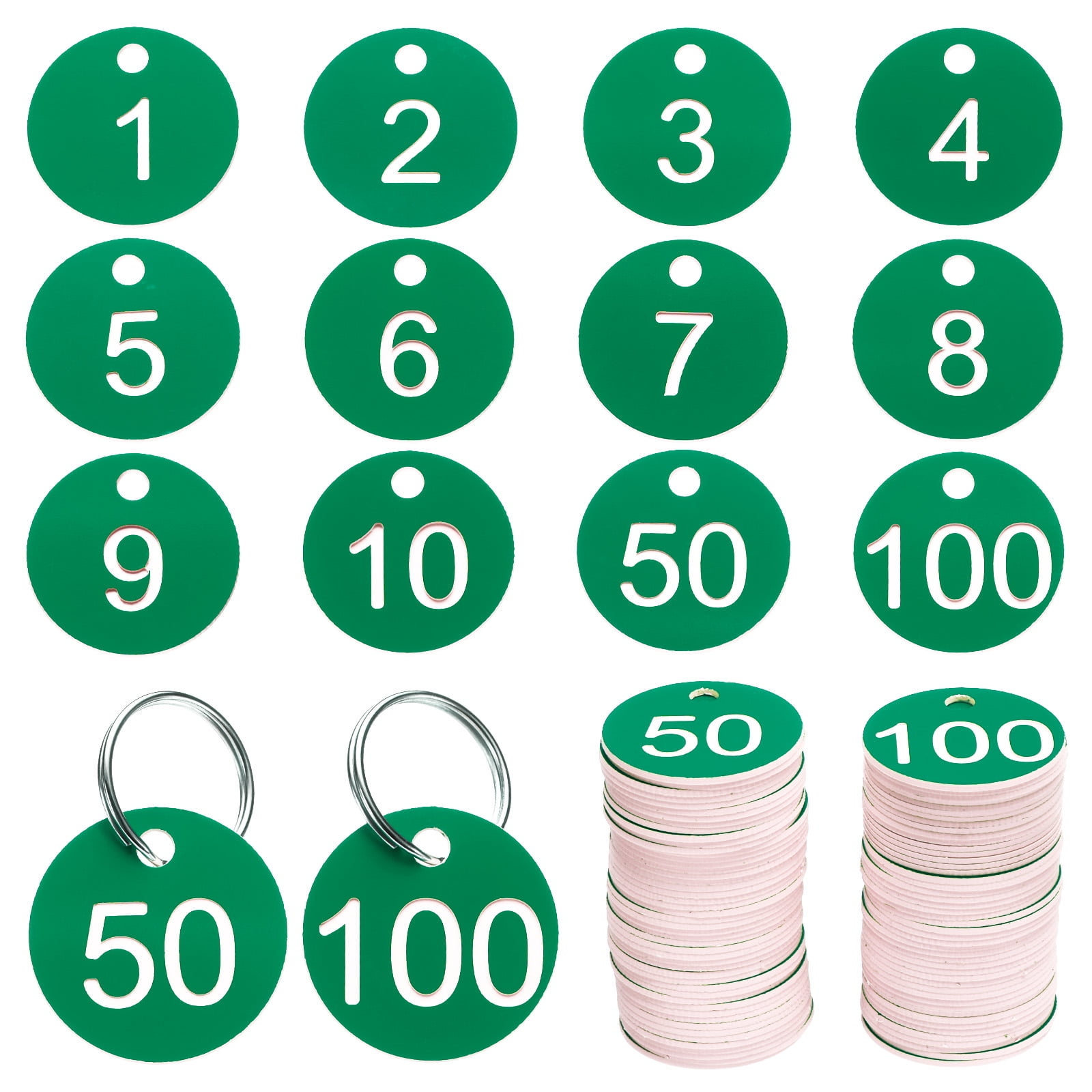 Uxcell Numbers Key Tags, 1-100 Plastic ID Hang Tag with Metal Ring ...