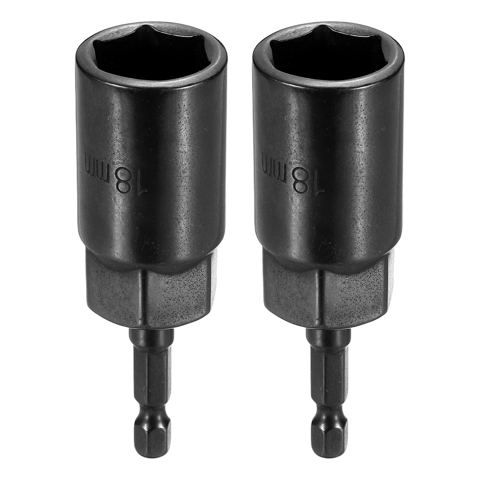Uxcell 2pcs Nut Driver Drill Bit 18mm Metric Socket 1/4" Hex Shank 3.15 ...