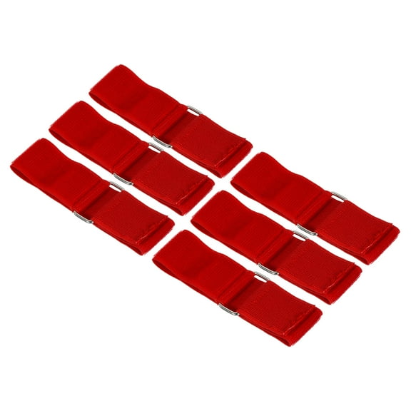 Uxcell Nylon 3 Legged Race Band Elastic Tie Outdoor Carnival Game, Red 6 Pack