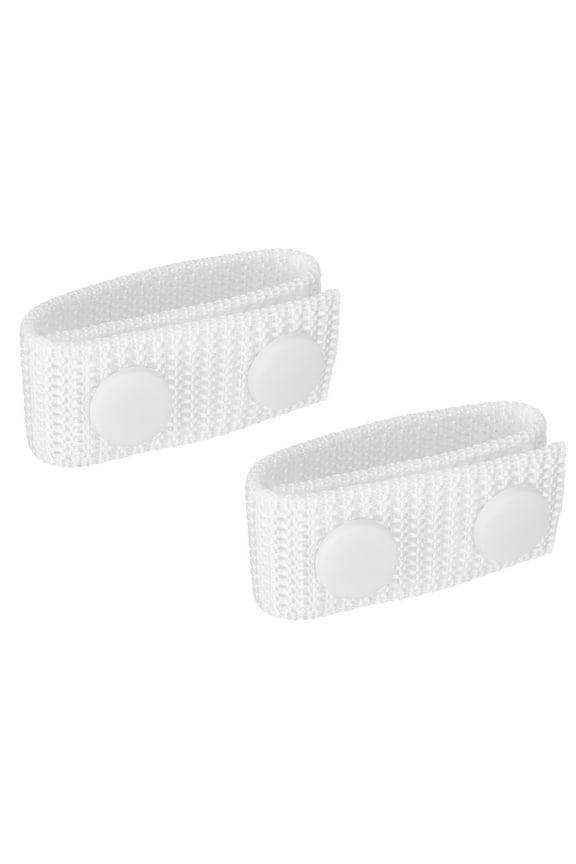 Nylon Belt Keepers, 2 Pcs Double Snaps Belt Keepers Nylon Webbing Loop Holder with Double Snaps for 2.2 Inch Wide Belt Duty Belt Security Fixing, White