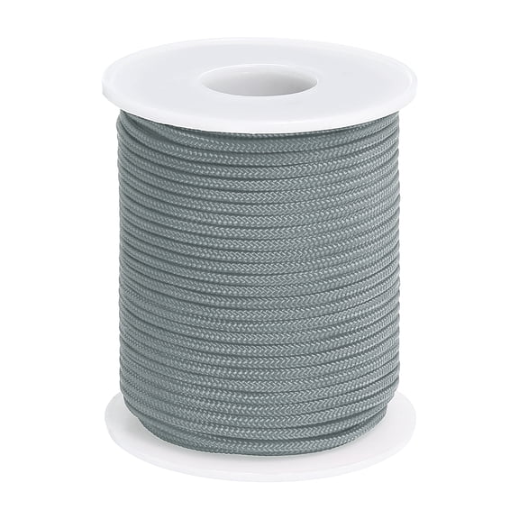 Uxcell Nylon Cord 0.08 Inch (2mm) x 31 Yards, Bracelet String Braided Nylon Thread Chinese Knotting Cord for Jewelry Making Beading Necklaces Blind Wind Chimes, Dark Gray