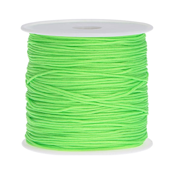 Uxcell Nylon Cord DIY Making Satin String Craft Wire with Plastic Spool 147ft, Fluorescent Green