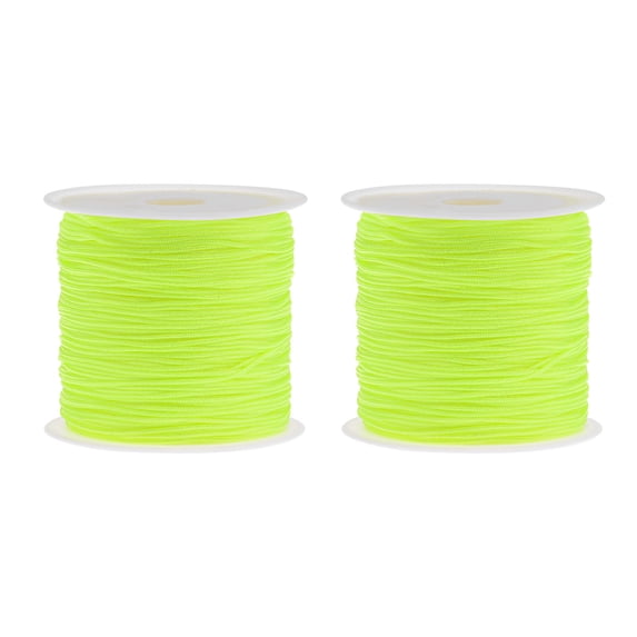 Uxcell Nylon Cord DIY Making Satin String Craft Wire with Plastic Spool 147ft, Fluorescent Yellow, 2 Pack