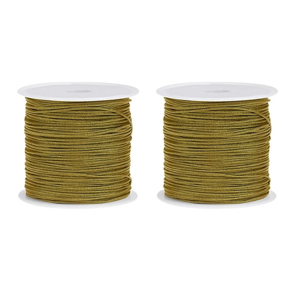 Uxcell Nylon Cord DIY Making Satin String Craft Wire with Plastic Spool 147ft, Khaki, 2 Pack