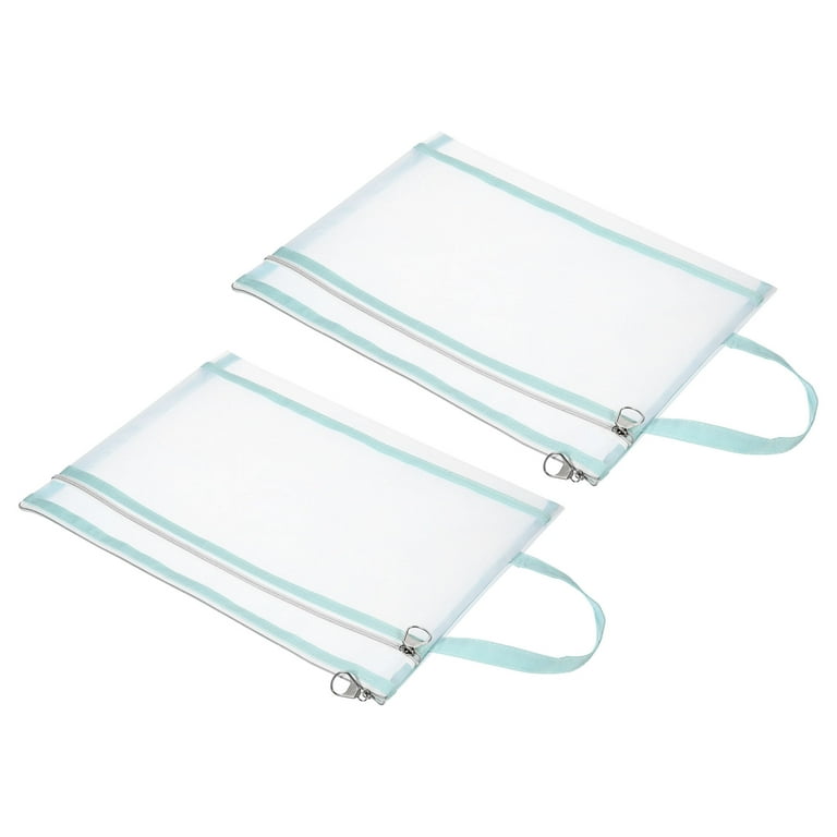 Uxcell Nylon Document Zip Pouch with Handle A4 Mesh Clear Files Bag Green 2 Pack Walmart